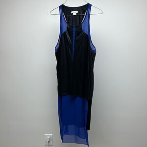 Helmut Lang Black and Blue Shift Dress M